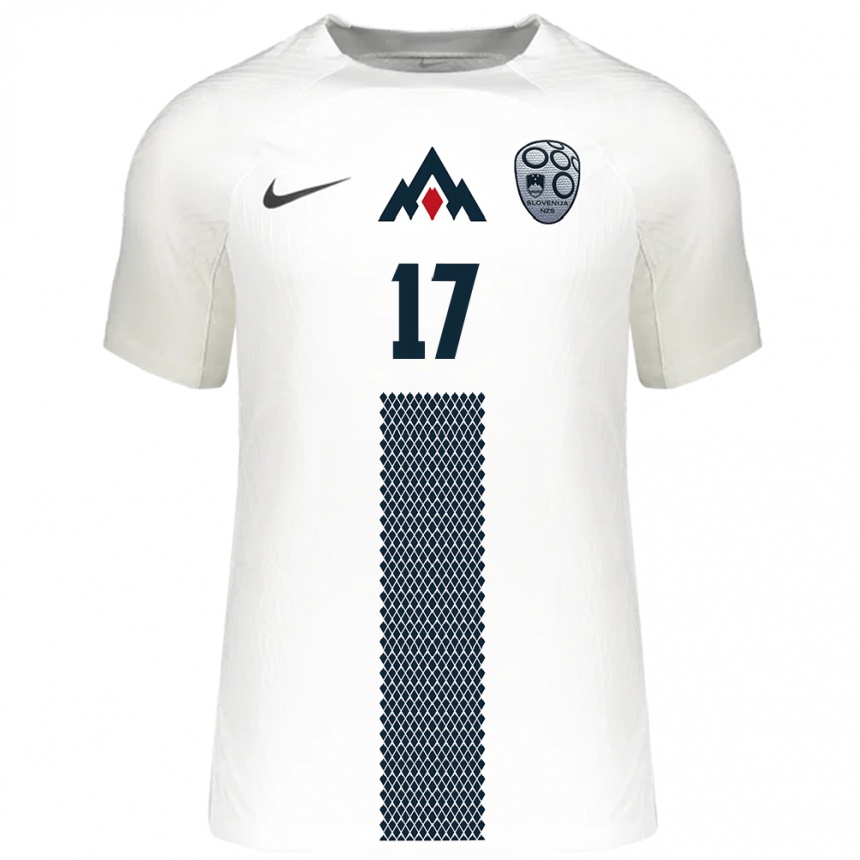 Niño Fútbol Camiseta Eslovenia Matic Ferk #17 Blanco 1ª Equipación 24-26