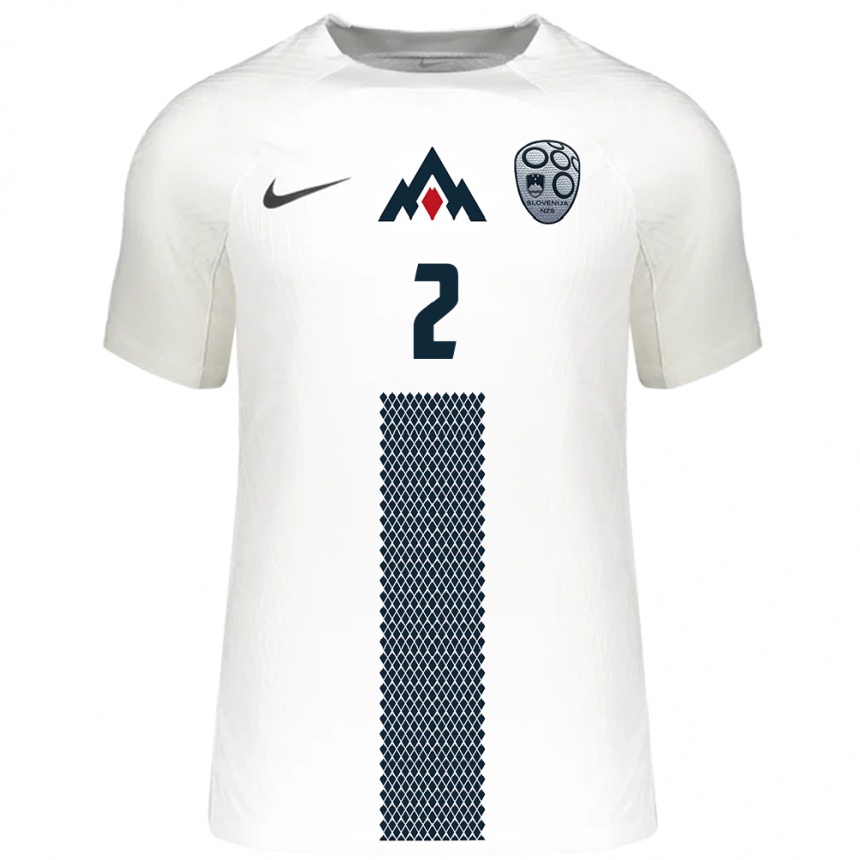 Niño Fútbol Camiseta Eslovenia Mitja Ilenic #2 Blanco 1ª Equipación 24-26