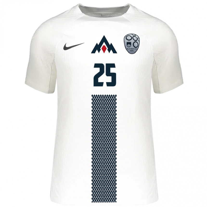 Niño Fútbol Camiseta Eslovenia Adrian Zeljkovic #25 Blanco 1ª Equipación 24-26