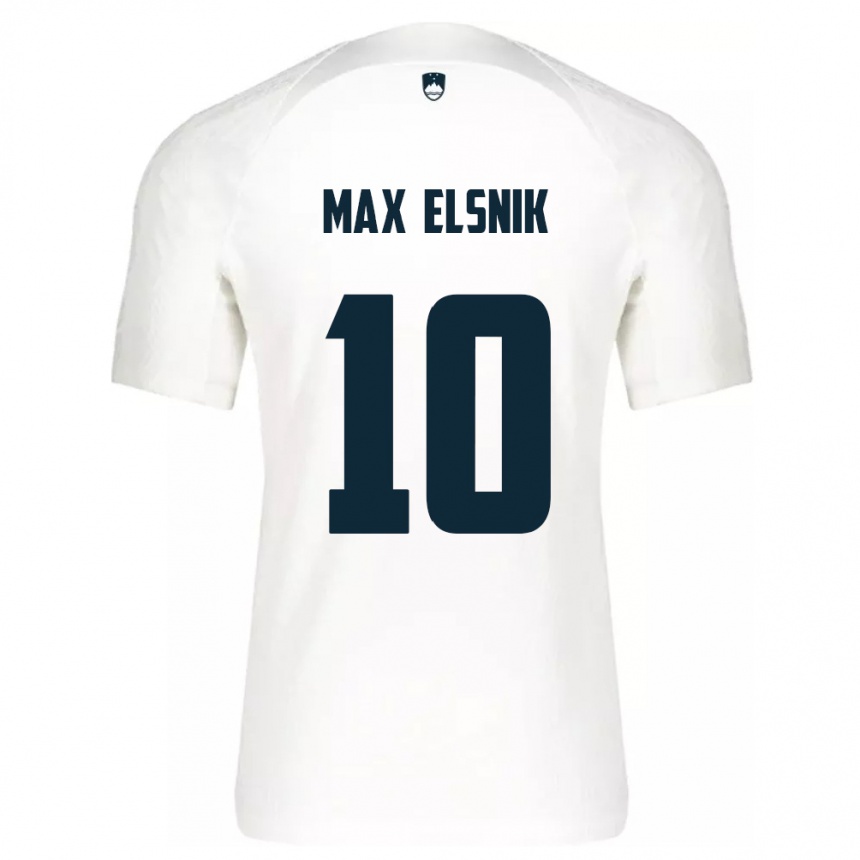 Niño Fútbol Camiseta Eslovenia Timi Max Elsnik #10 Blanco 1ª Equipación 24-26