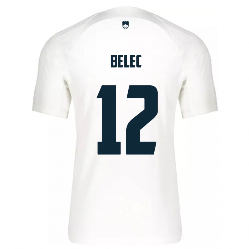 Niño Fútbol Camiseta Eslovenia Vid Belec #12 Blanco 1ª Equipación 24-26