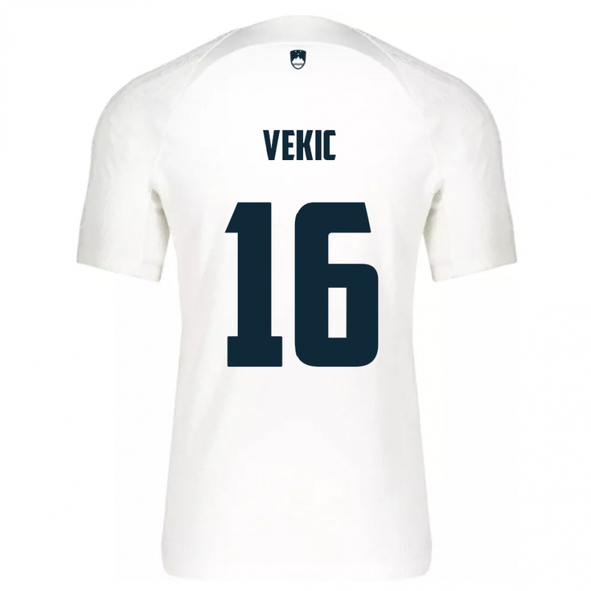 Niño Fútbol Camiseta Eslovenia Igor Vekic #16 Blanco 1ª Equipación 24-26