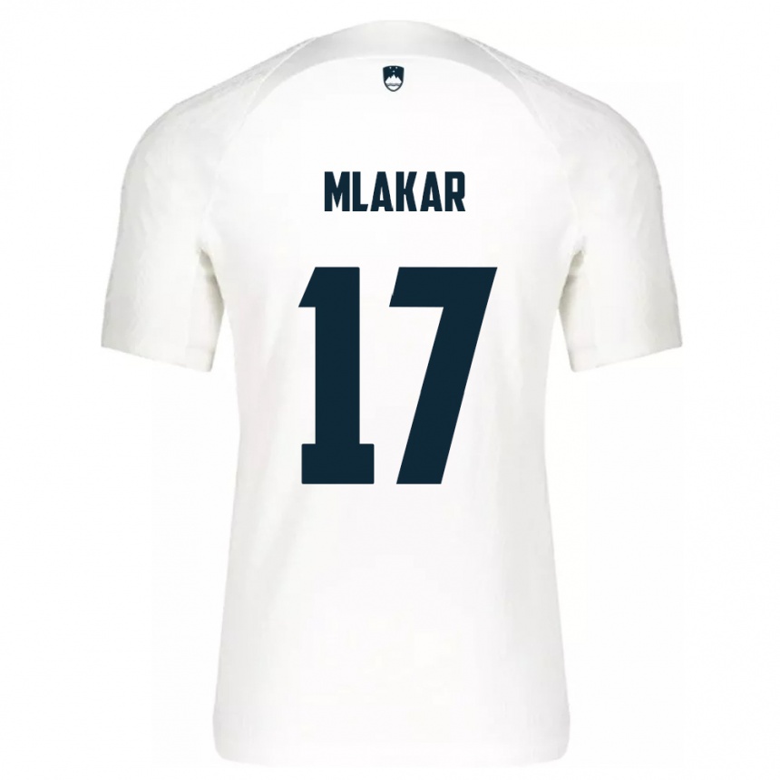 Niño Fútbol Camiseta Eslovenia Jan Mlakar #17 Blanco 1ª Equipación 24-26