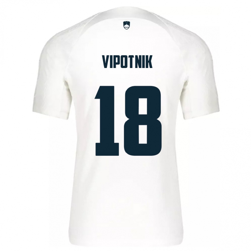 Niño Fútbol Camiseta Eslovenia Zan Vipotnik #18 Blanco 1ª Equipación 24-26