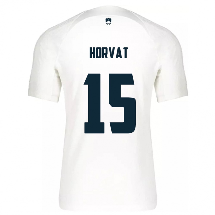 Niño Fútbol Camiseta Eslovenia Tomi Horvat #15 Blanco 1ª Equipación 24-26