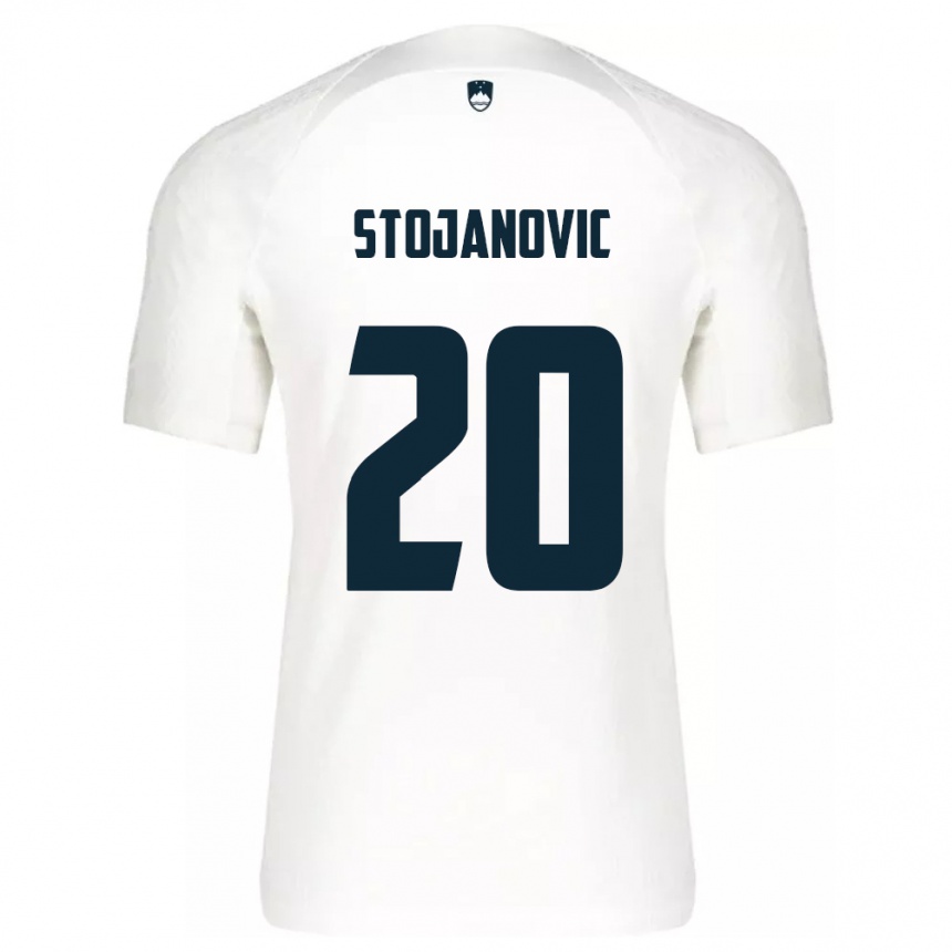 Niño Fútbol Camiseta Eslovenia Petar Stojanović #20 Blanco 1ª Equipación 24-26