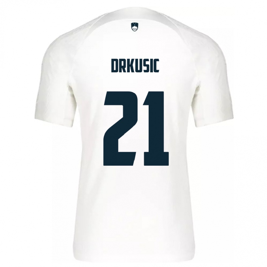 Niño Fútbol Camiseta Eslovenia Vanja Drkusic #21 Blanco 1ª Equipación 24-26