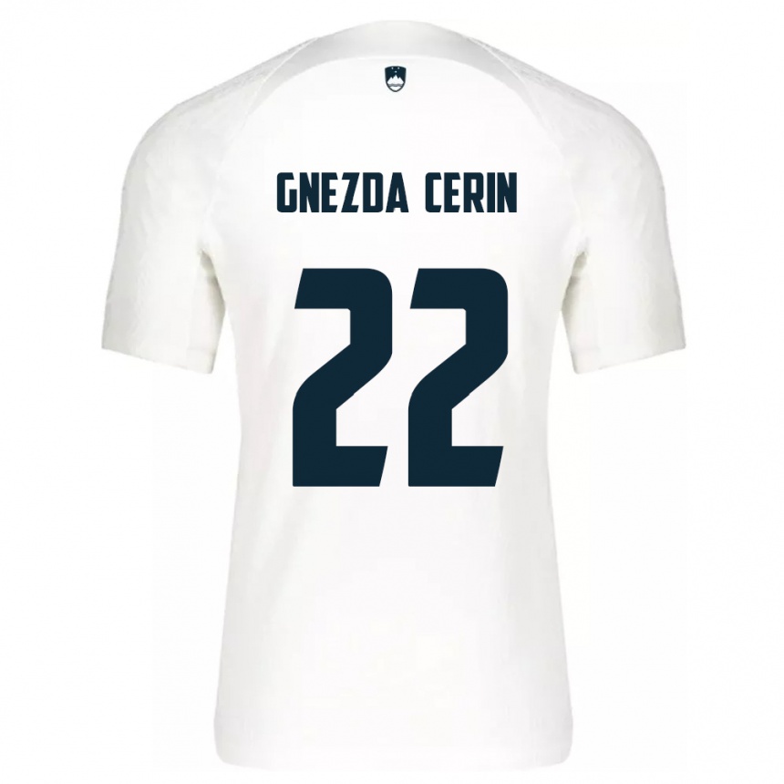 Niño Fútbol Camiseta Eslovenia Adam Gnezda Cerin #22 Blanco 1ª Equipación 24-26