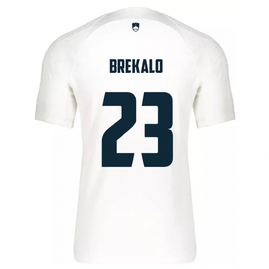 Niño Fútbol Camiseta Eslovenia David Brekalo #23 Blanco 1ª Equipación 24-26