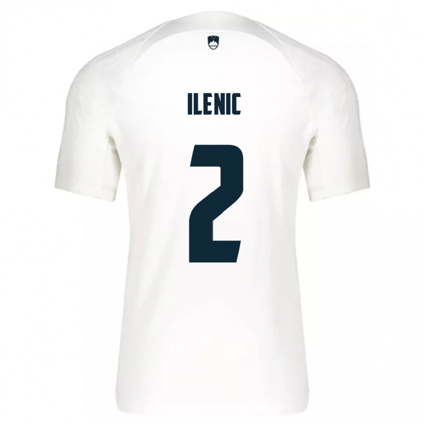 Niño Fútbol Camiseta Eslovenia Mitja Ilenic #2 Blanco 1ª Equipación 24-26