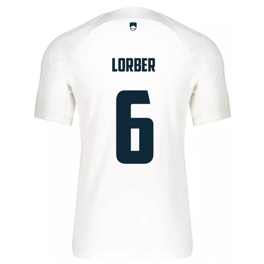 Niño Fútbol Camiseta Eslovenia Marcel Lorber #6 Blanco 1ª Equipación 24-26