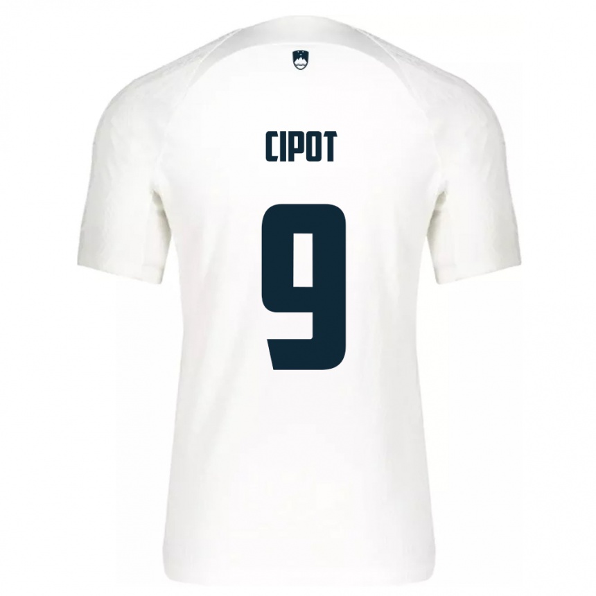 Niño Fútbol Camiseta Eslovenia Tio Cipot #9 Blanco 1ª Equipación 24-26