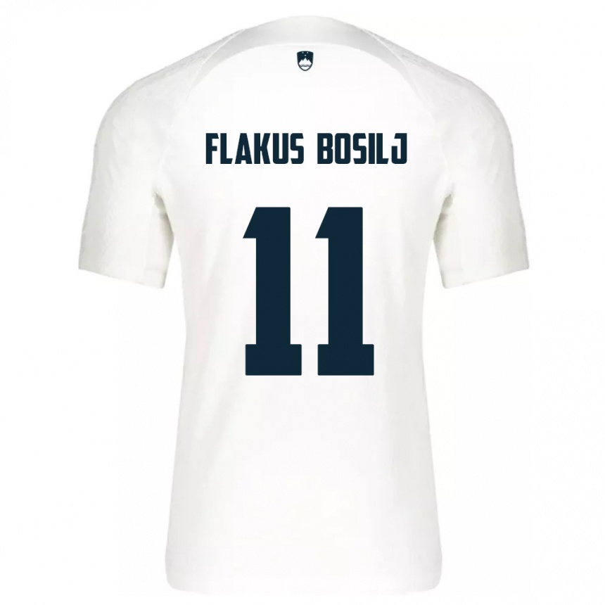 Niño Fútbol Camiseta Eslovenia David Flakus Bosilj #11 Blanco 1ª Equipación 24-26