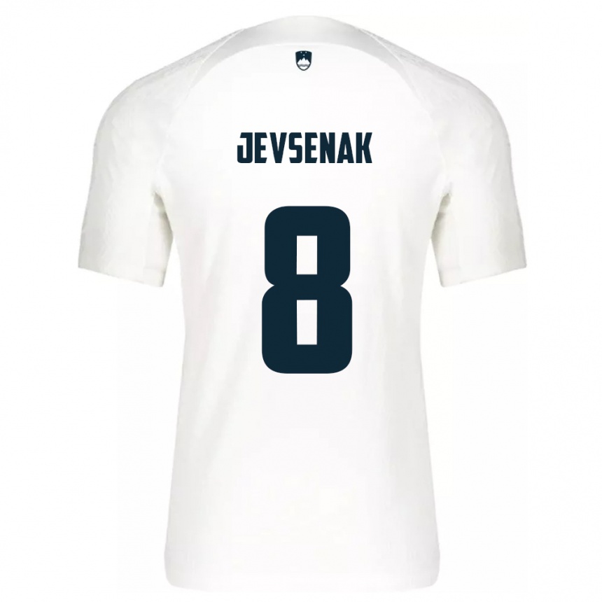 Niño Fútbol Camiseta Eslovenia Florjan Jevsenak #8 Blanco 1ª Equipación 24-26