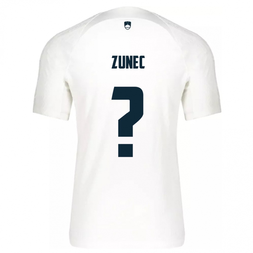 Niño Fútbol Camiseta Eslovenia Bor Zunec #0 Blanco 1ª Equipación 24-26