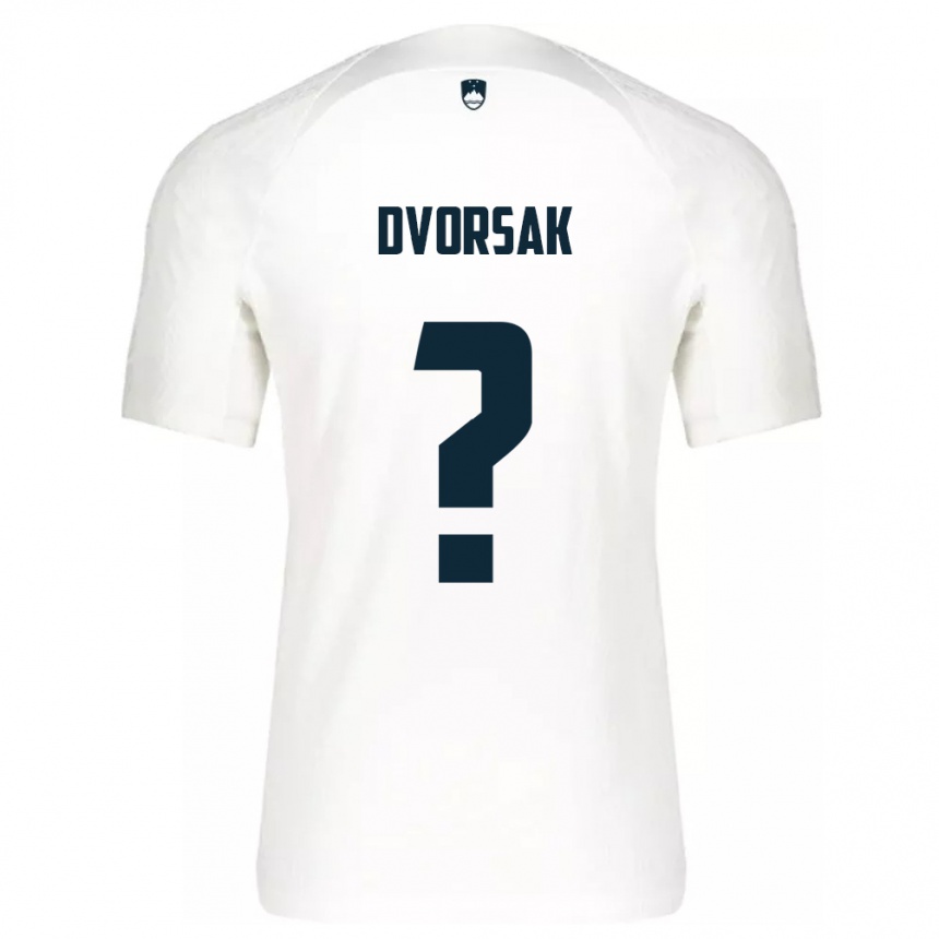 Niño Fútbol Camiseta Eslovenia Matej Dvorsak #0 Blanco 1ª Equipación 24-26