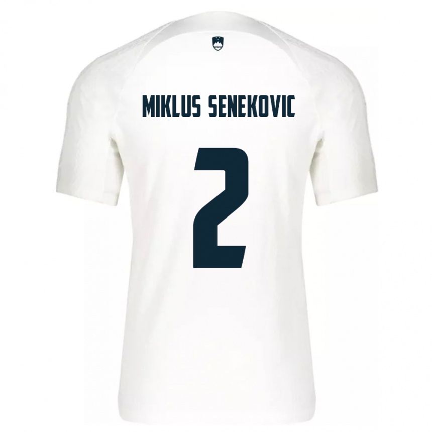 Niño Fútbol Camiseta Eslovenia Gal Miklus Senekovic #2 Blanco 1ª Equipación 24-26