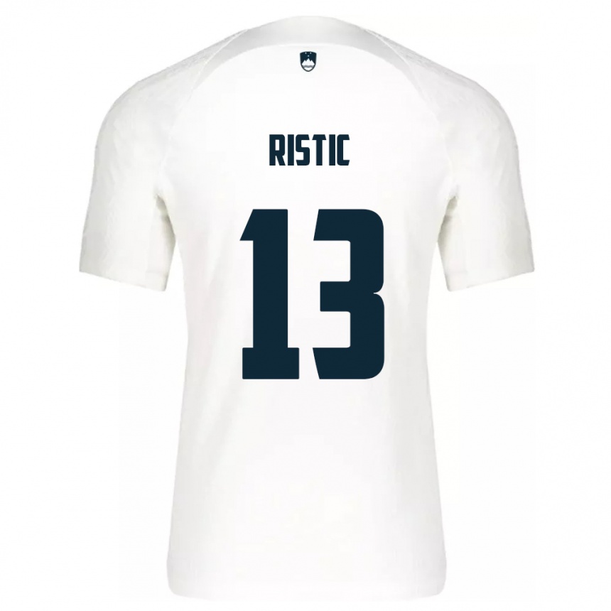 Niño Fútbol Camiseta Eslovenia Aleks Ristic #13 Blanco 1ª Equipación 24-26