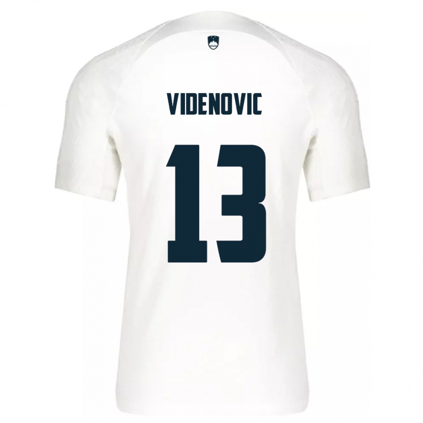 Niño Fútbol Camiseta Eslovenia Denis Videnovic #13 Blanco 1ª Equipación 24-26