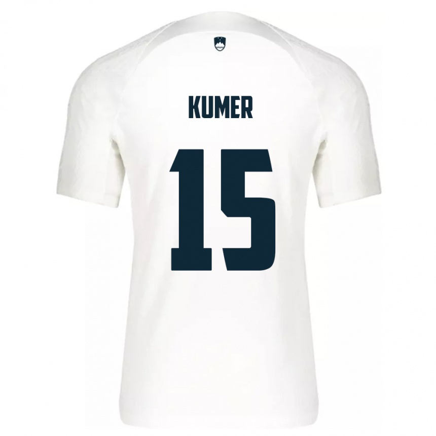 Niño Fútbol Camiseta Eslovenia Alin Kumer #15 Blanco 1ª Equipación 24-26