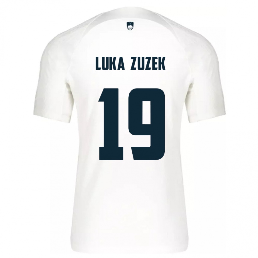 Niño Fútbol Camiseta Eslovenia Zan Luka Zuzek #19 Blanco 1ª Equipación 24-26