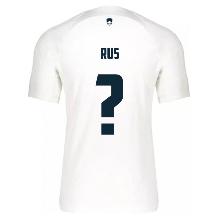 Niño Fútbol Camiseta Eslovenia Luka Rus #0 Blanco 1ª Equipación 24-26