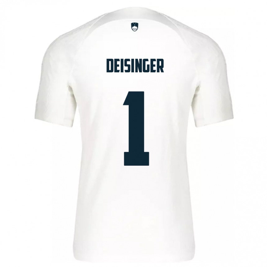 Niño Fútbol Camiseta Eslovenia Nik Deisinger #1 Blanco 1ª Equipación 24-26