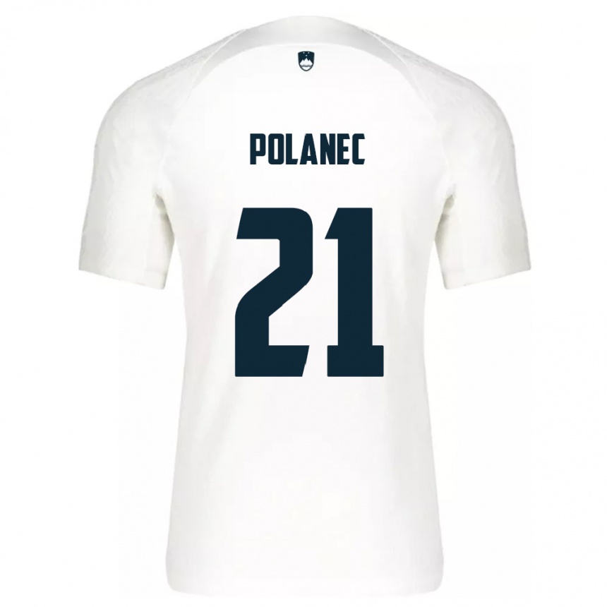 Niño Fútbol Camiseta Eslovenia Gaj Polanec #21 Blanco 1ª Equipación 24-26