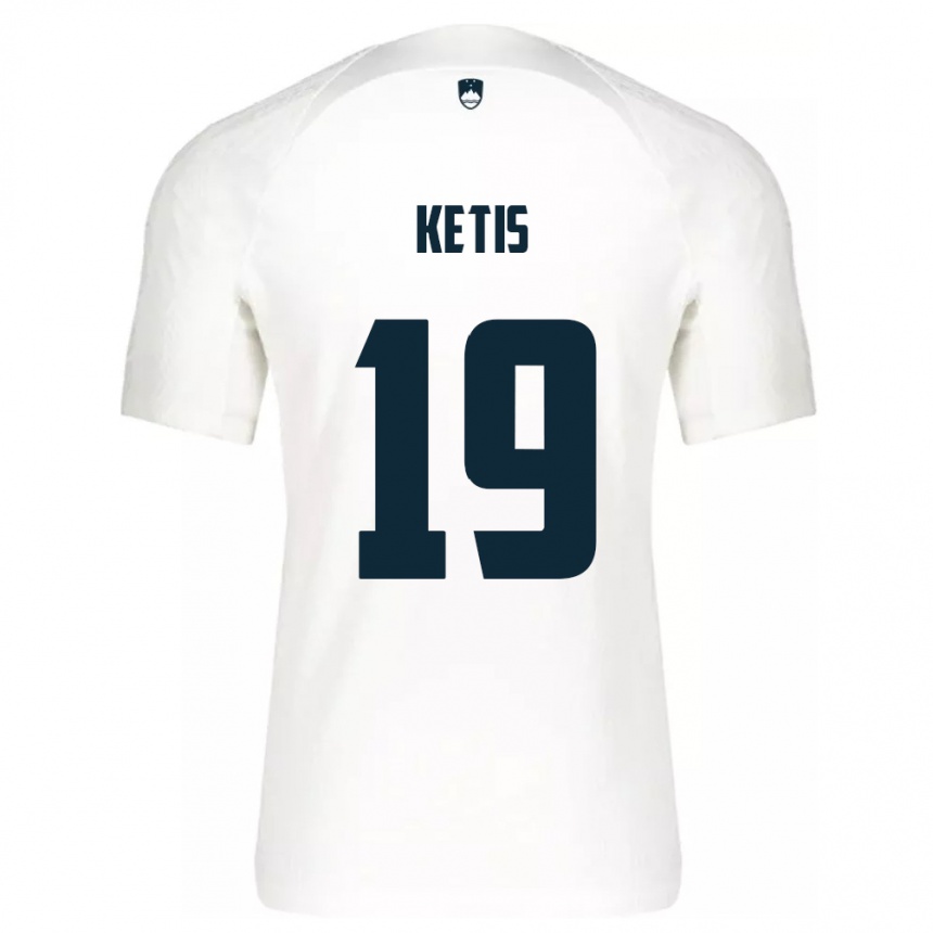 Niño Fútbol Camiseta Eslovenia Sara Ketiš #19 Blanco 1ª Equipación 24-26