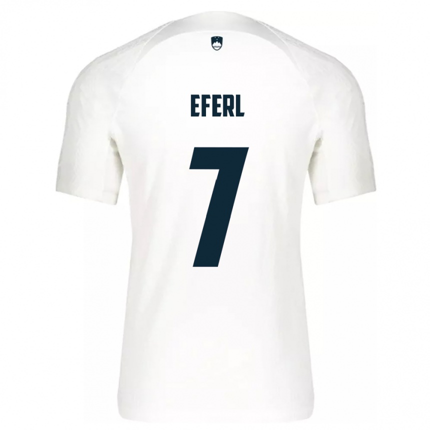 Niño Fútbol Camiseta Eslovenia Anja Eferl #7 Blanco 1ª Equipación 24-26