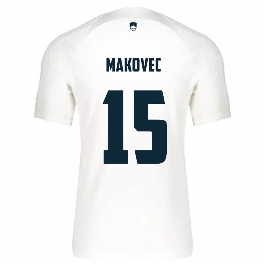 Niño Fútbol Camiseta Eslovenia Sara Makovec #15 Blanco 1ª Equipación 24-26