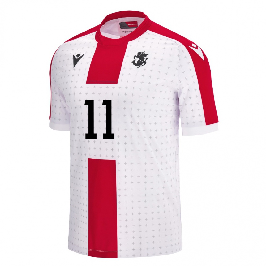 Niño Fútbol Camiseta Georgia Jaduli Iobashvili #11 Blanco 1ª Equipación 24-26