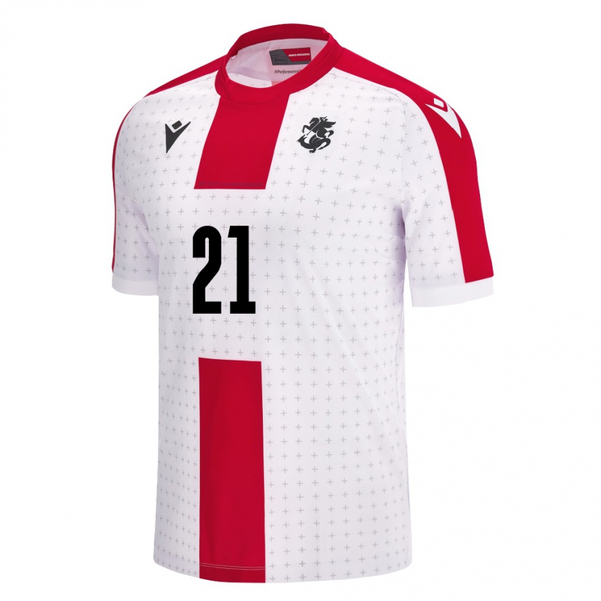 Niño Fútbol Camiseta Georgia Mariam Kalandadze #21 Blanco 1ª Equipación 24-26