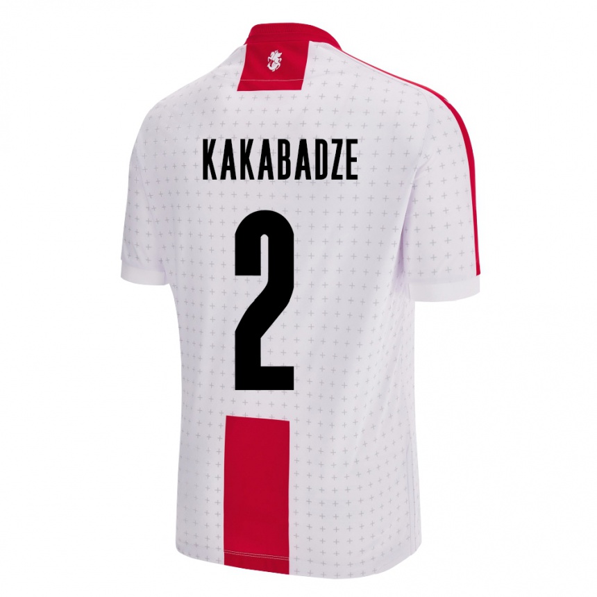 Niño Fútbol Camiseta Georgia Otar Kakabadze #2 Blanco 1ª Equipación 24-26