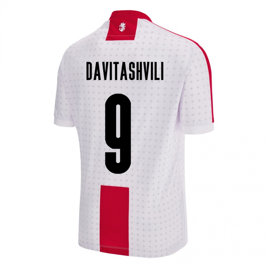 Niño Fútbol Camiseta Georgia Zuriko Davitashvili #9 Blanco 1ª Equipación 24-26