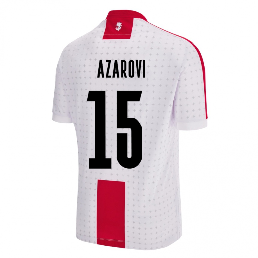 Niño Fútbol Camiseta Georgia Irakli Azarovi #15 Blanco 1ª Equipación 24-26