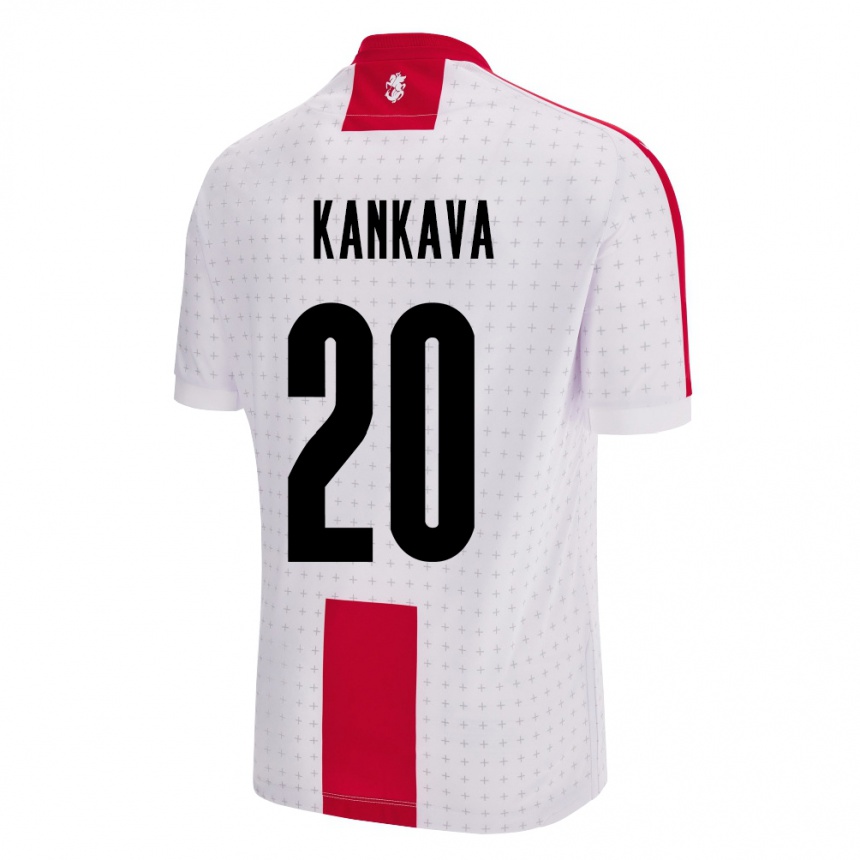 Niño Fútbol Camiseta Georgia Jaba Kankava #20 Blanco 1ª Equipación 24-26