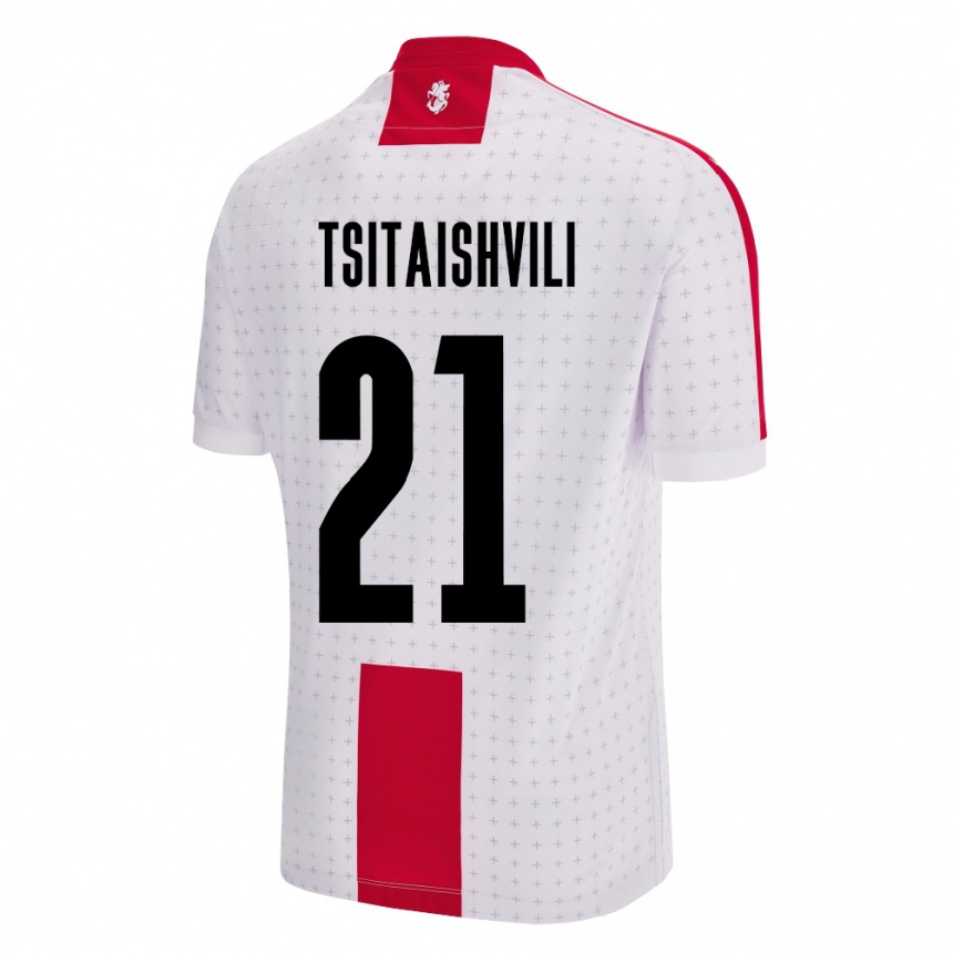 Niño Fútbol Camiseta Georgia Georgiy Tsitaishvili #21 Blanco 1ª Equipación 24-26