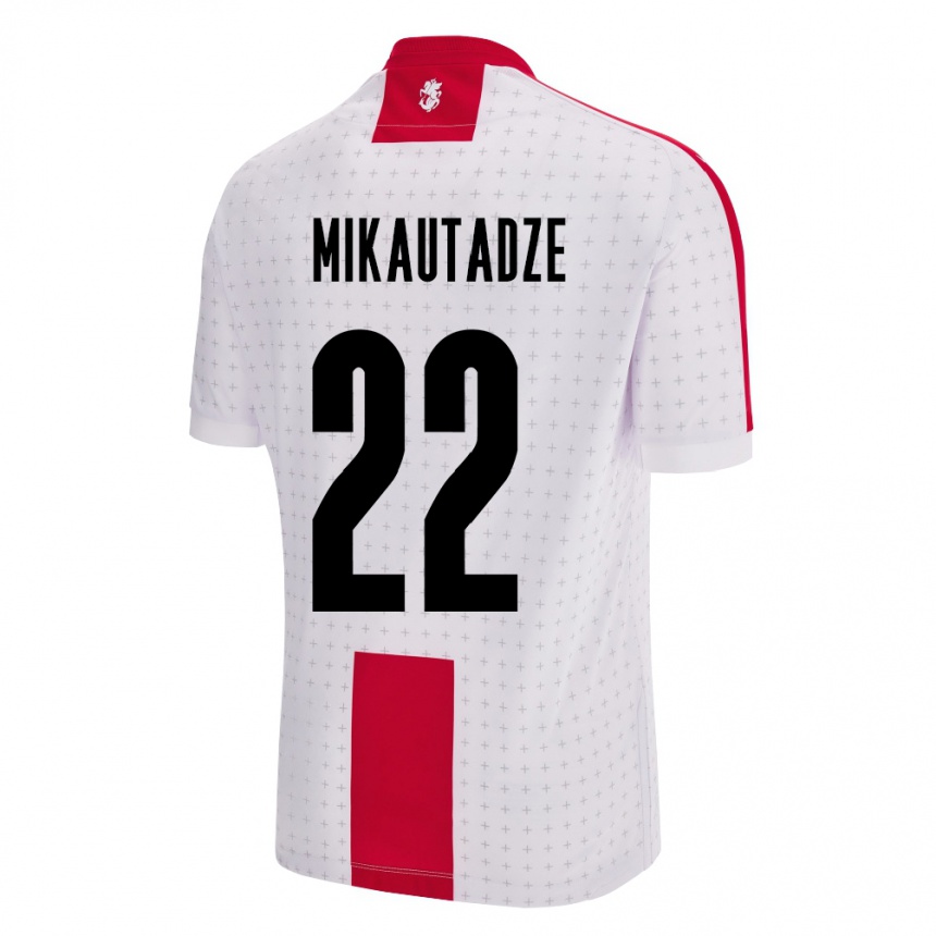 Niño Fútbol Camiseta Georgia Georges Mikautadze #22 Blanco 1ª Equipación 24-26