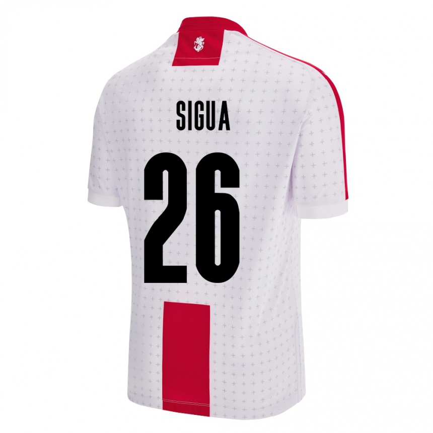 Niño Fútbol Camiseta Georgia Gabriel Sigua #26 Blanco 1ª Equipación 24-26