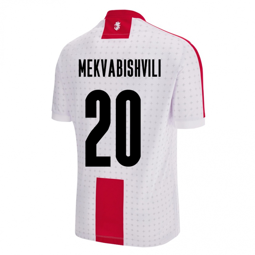 Niño Fútbol Camiseta Georgia Anzor Mekvabishvili #20 Blanco 1ª Equipación 24-26