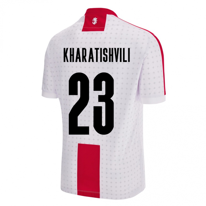 Niño Fútbol Camiseta Georgia Luka Kharatishvili #23 Blanco 1ª Equipación 24-26