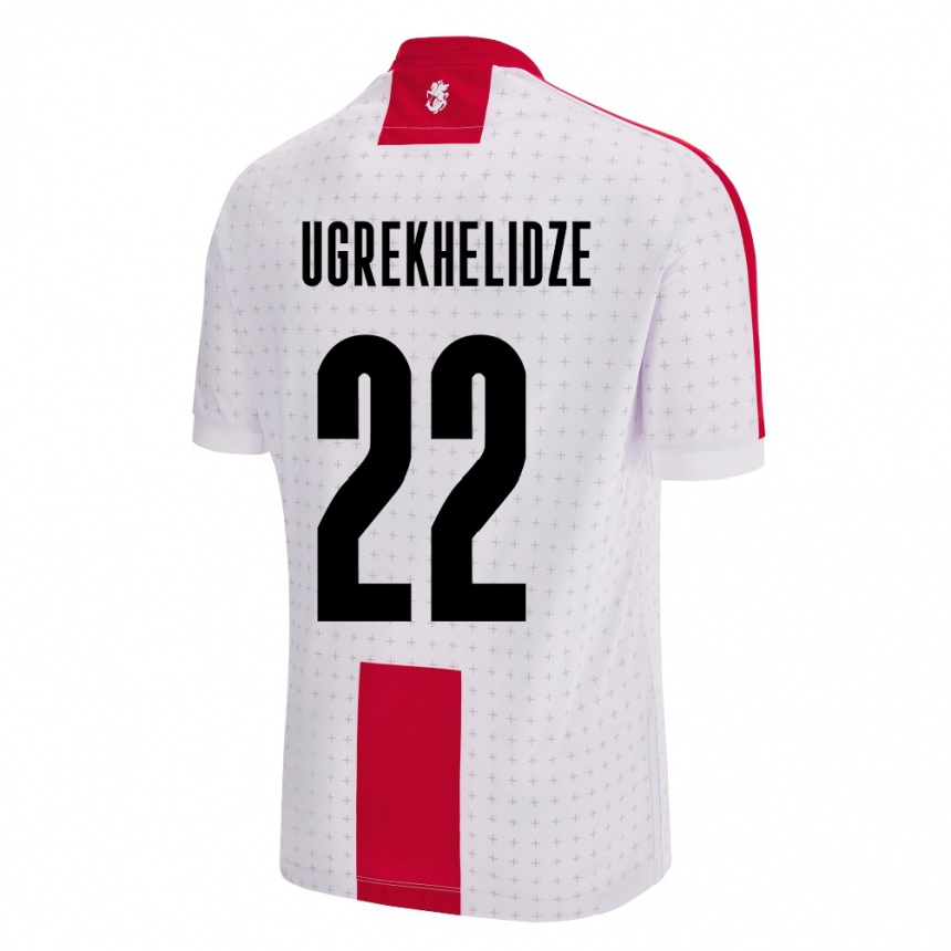 Niño Fútbol Camiseta Georgia Nikoloz Ugrekhelidze #22 Blanco 1ª Equipación 24-26