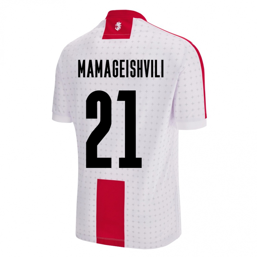 Niño Fútbol Camiseta Georgia Otar Mamageishvili #21 Blanco 1ª Equipación 24-26