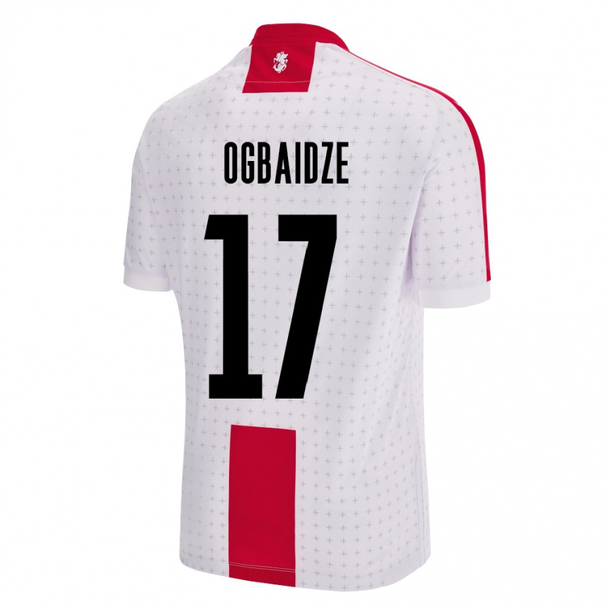 Niño Fútbol Camiseta Georgia Shalva Ogbaidze #17 Blanco 1ª Equipación 24-26