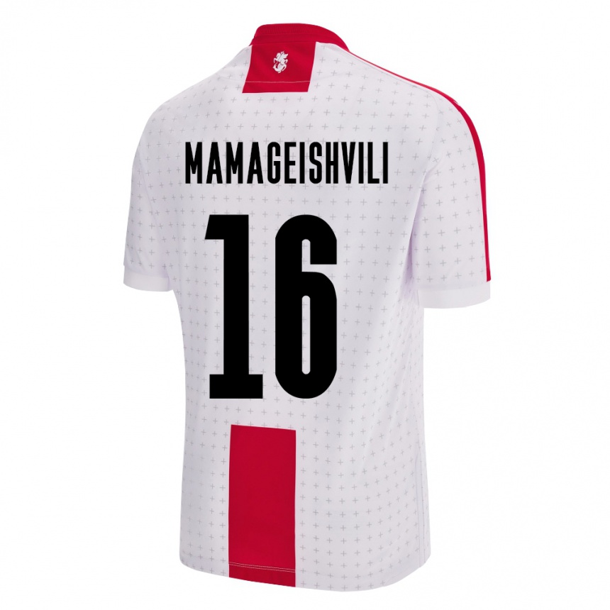 Niño Fútbol Camiseta Georgia Gizo Mamageishvili #16 Blanco 1ª Equipación 24-26