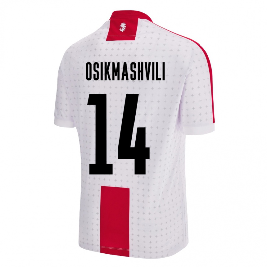 Niño Fútbol Camiseta Georgia Levan Osikmashvili #14 Blanco 1ª Equipación 24-26