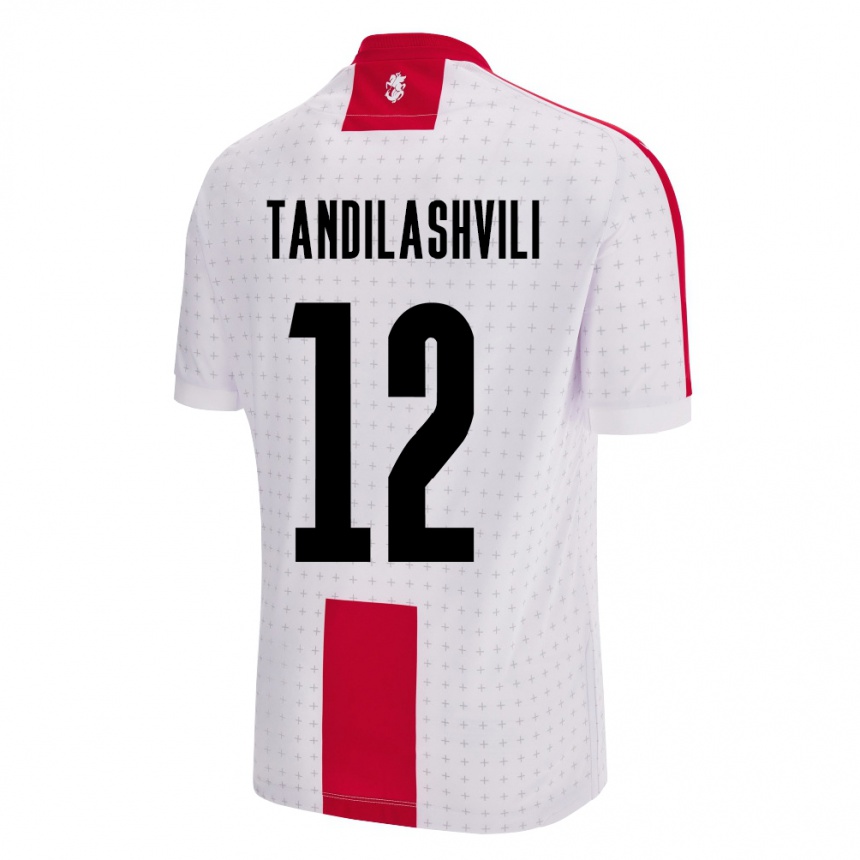 Niño Fútbol Camiseta Georgia Levan Tandilashvili #12 Blanco 1ª Equipación 24-26