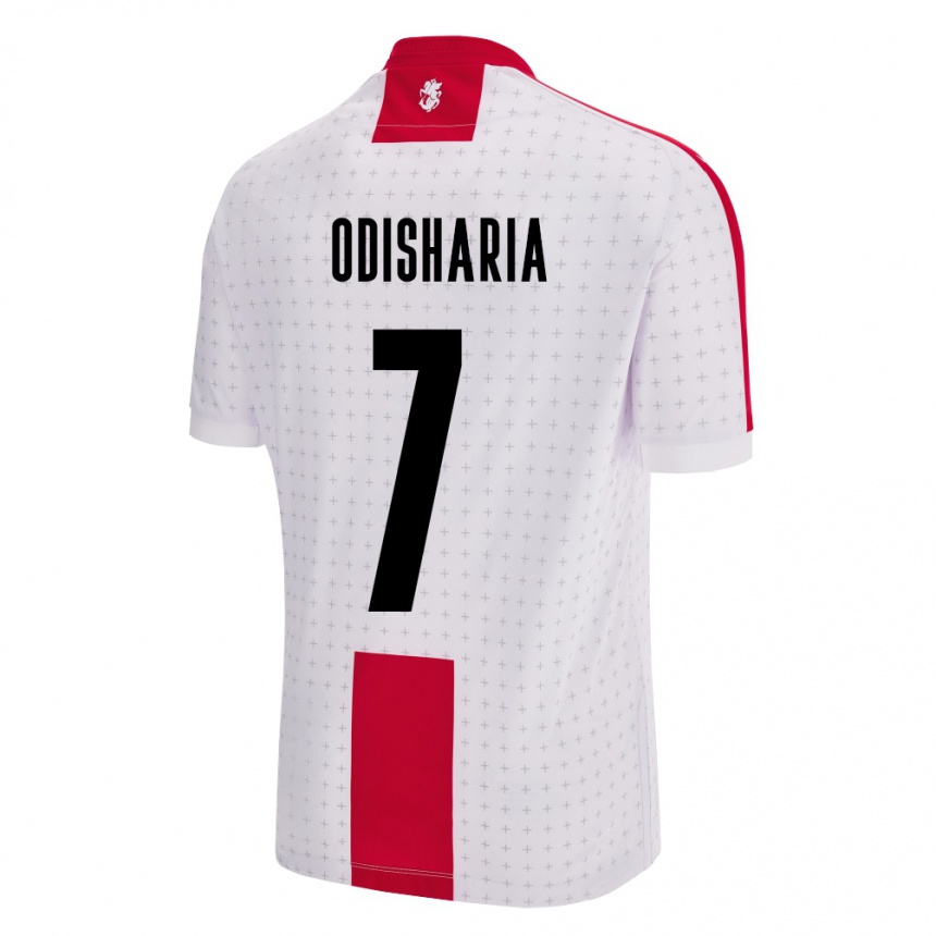 Niño Fútbol Camiseta Georgia Lasha Odisharia #7 Blanco 1ª Equipación 24-26