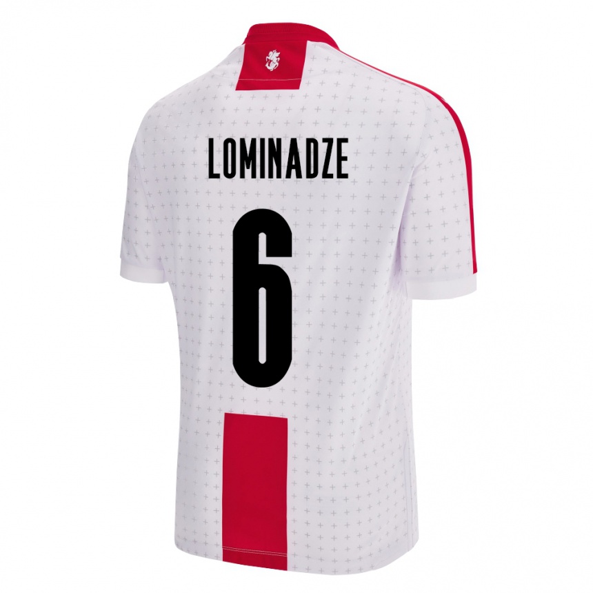 Niño Fútbol Camiseta Georgia Nodar Lominadze #6 Blanco 1ª Equipación 24-26